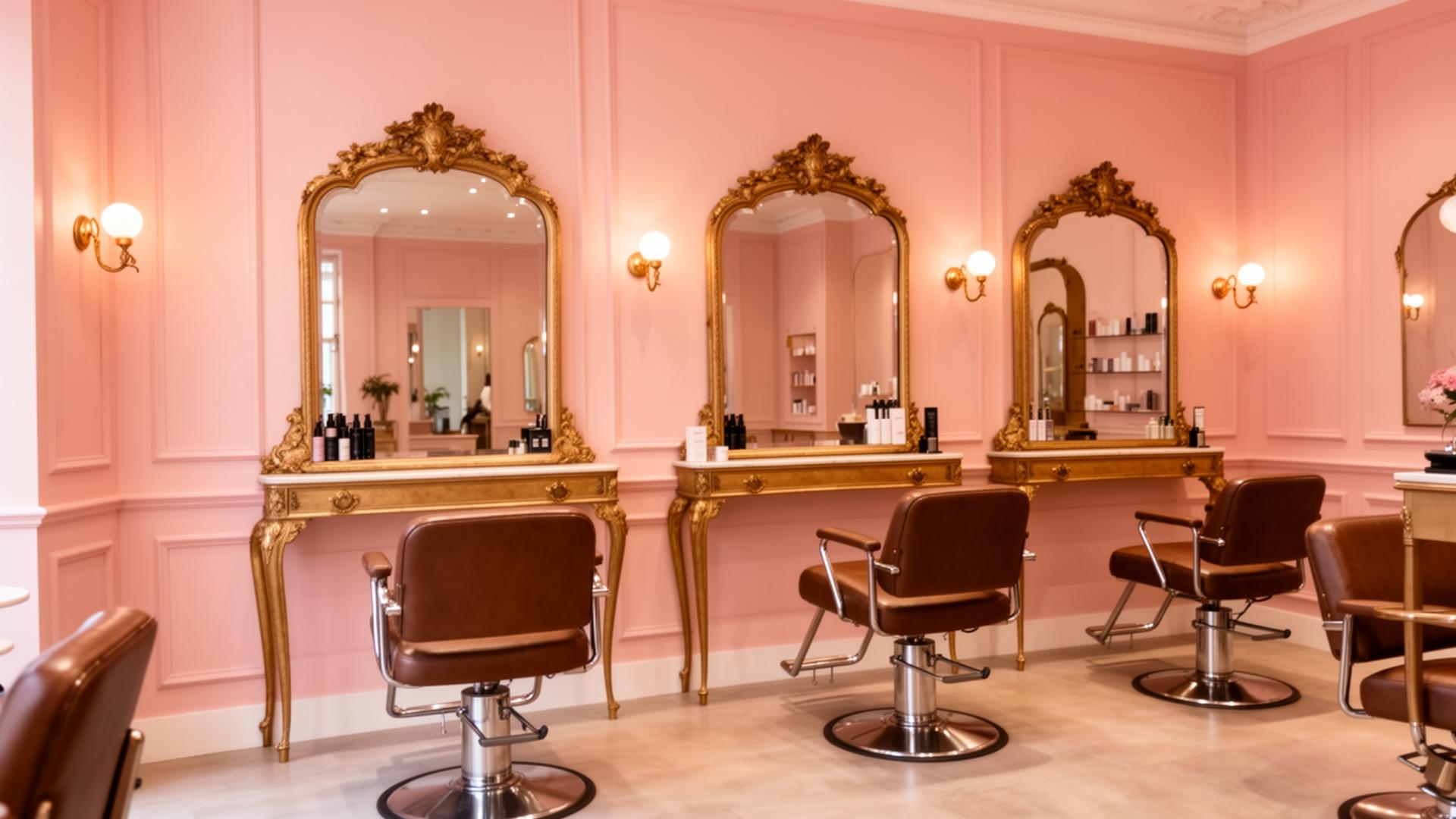 Interior elegante de peluquería boutique en Montevideo